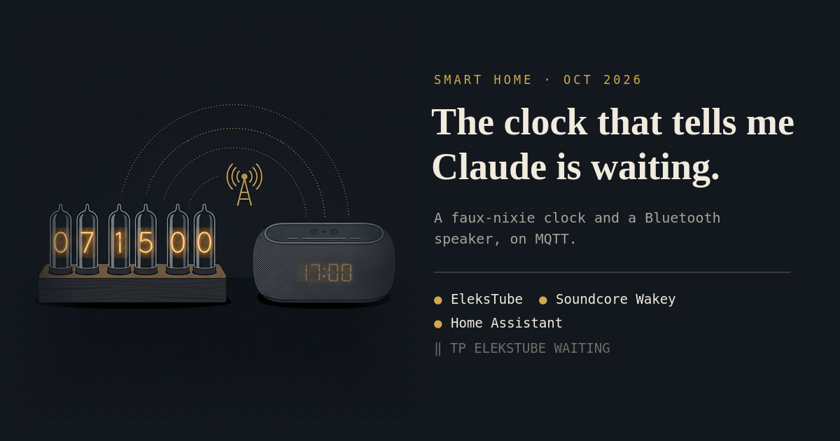 Cover image: The clock that tells me Claude is waiting