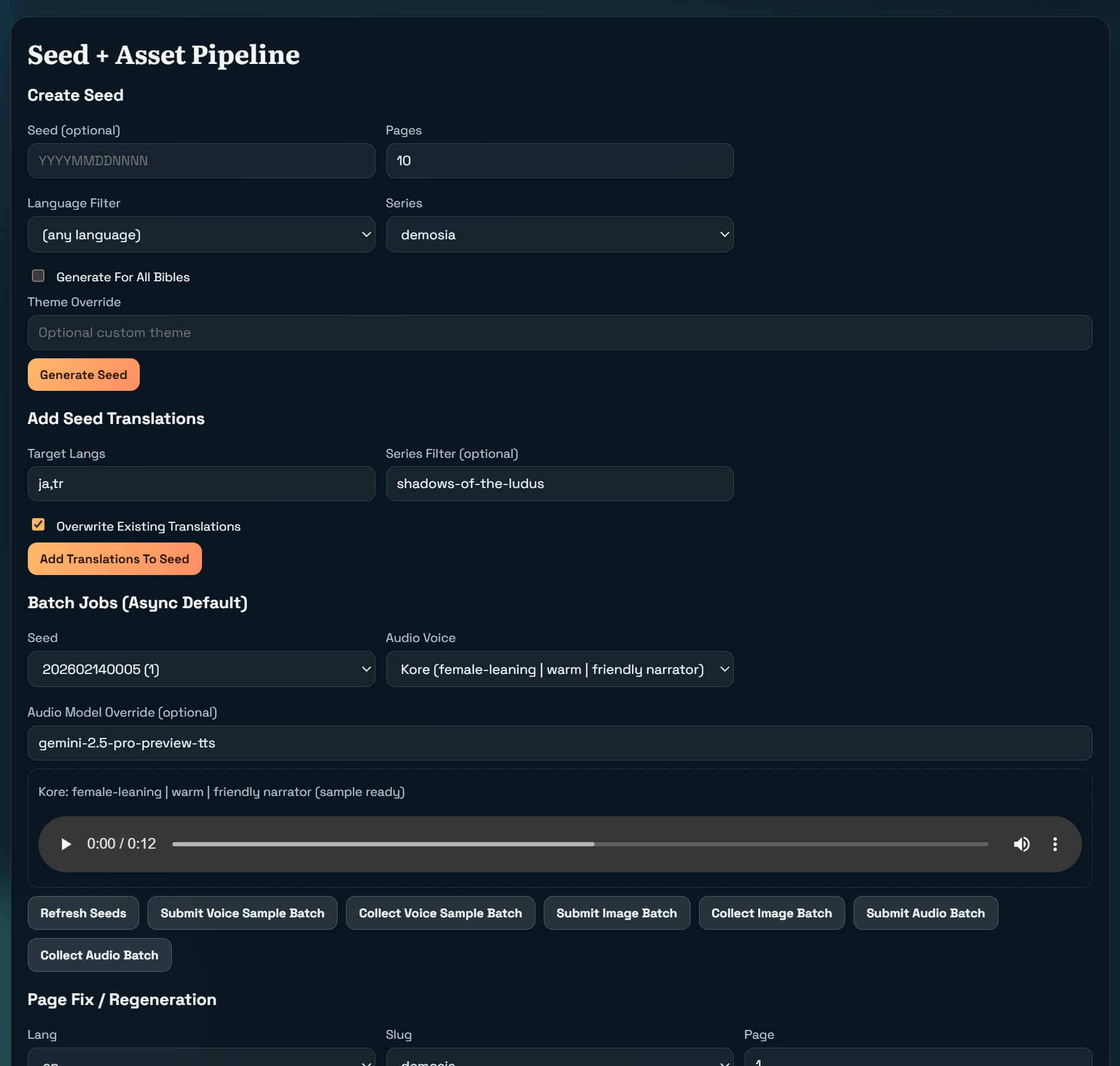 Story Engine Studio - bible and character authoring
